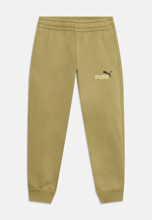 Ελιά πράσινο παντελόνι φόρμας Puma με ελαστική μέση, πλαϊνές τσέπες, μανσέτες στους αστραγάλους και λογότυπο Puma στο πάνω αριστερό μηρό.
