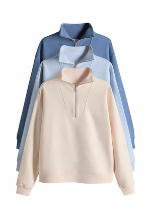 REGULAR FIT - 3 PACK HALF ZIP - Ikdienas džemperis - blue light blue white