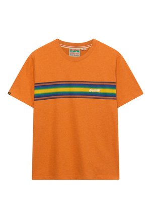 Superdry & Co, SUPERDRY OUTDOOR STRIPE LOGO RELAXED T-SHIRT.. - T-shirts print - sunbeam orange marl