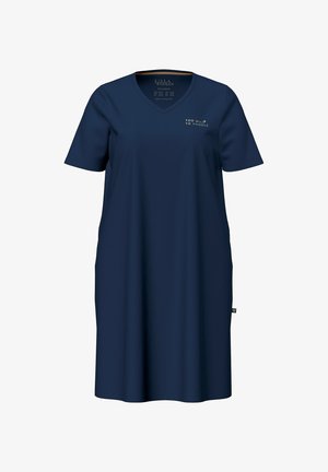 Ulla Popken, BIGSHIRT, TROPICAL-MOTIV, V-AUSSCHNITT, HALBARM - Žerzejové šaty - midnight blue