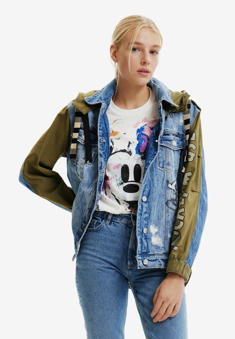 Desigual DISNEY'S MICKEY MOUSE - Džínová bunda - green/zelená - Zalando.cz