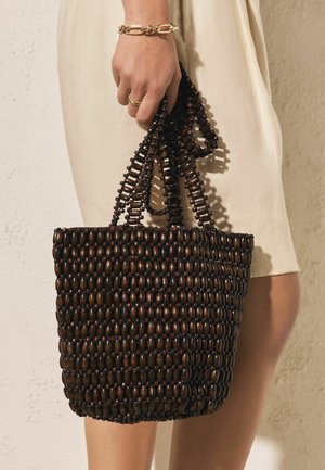 Next, WOODEN BEADED SHOULDER BAG . - Kézitáska - chocolate brown