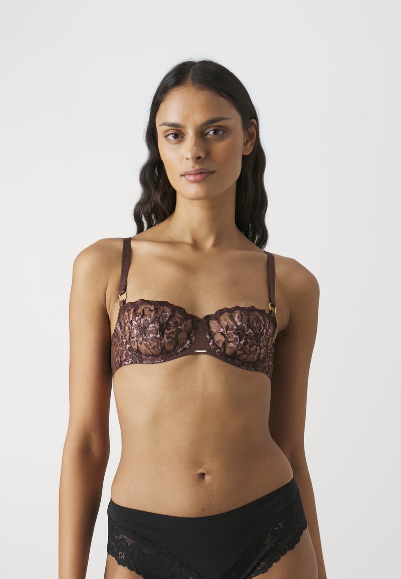 Chantelle FLEURS HALF CUP BRA - Balconette-BH - brown