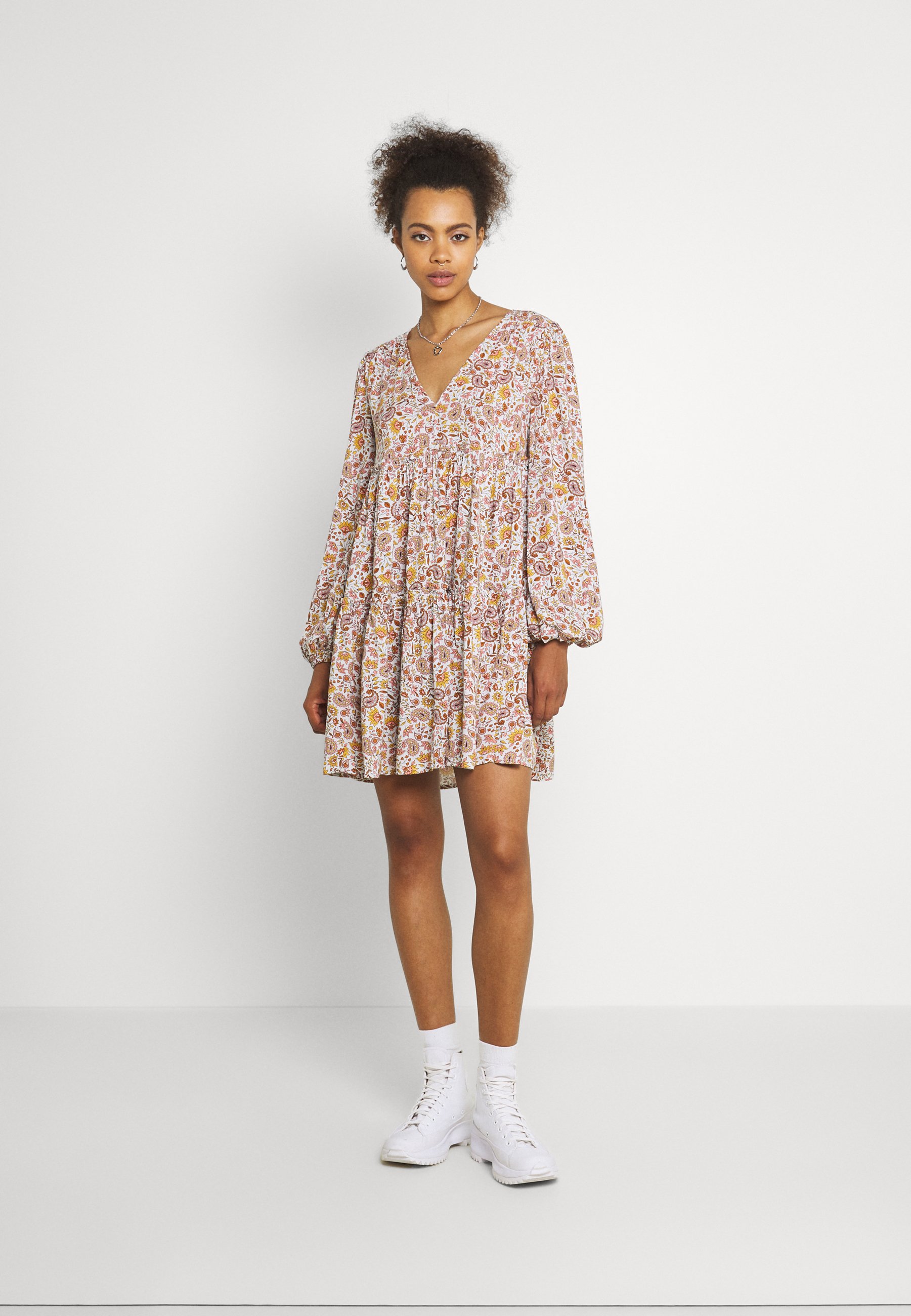 paisley print mini dress