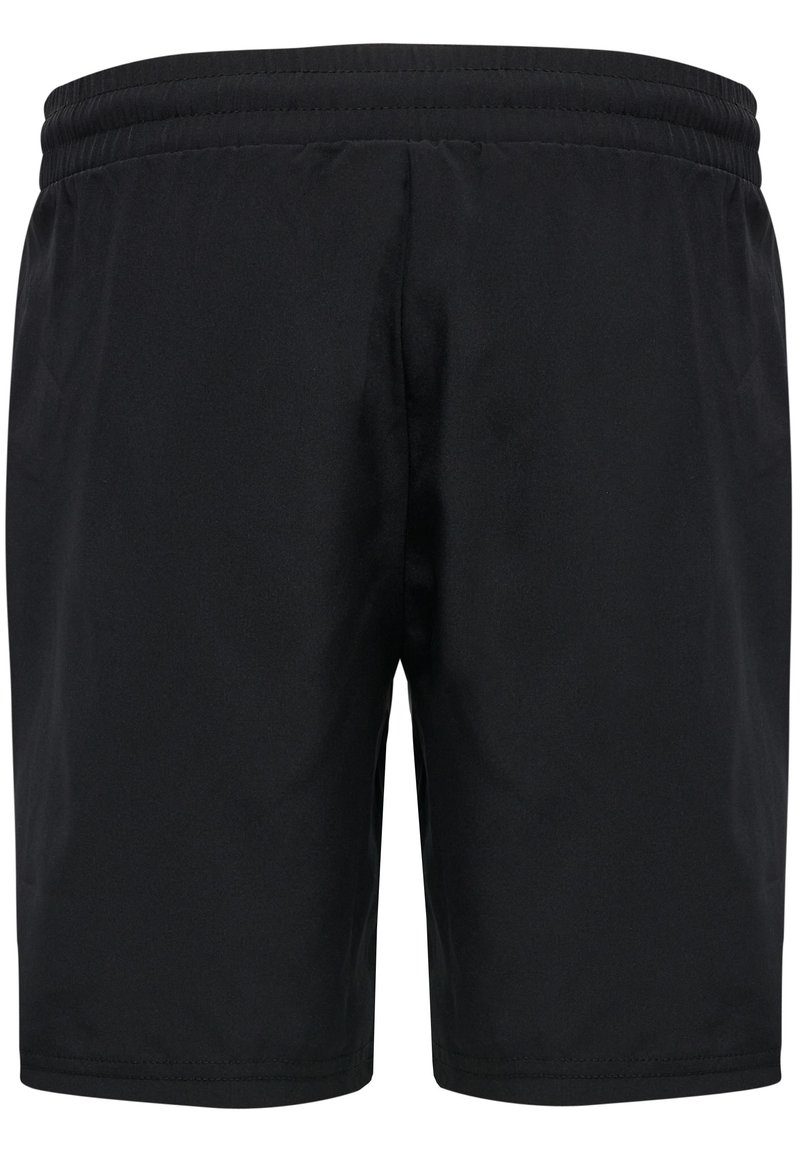 Pantaloni sportivi neri con una cintura elasticizzata e un tessuto morbido e leggero, dal design semplice e senza motivi o accenti visibili.