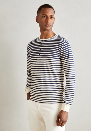 INDICODE JEANS Top s dlhým rukávom - navy/off-white
