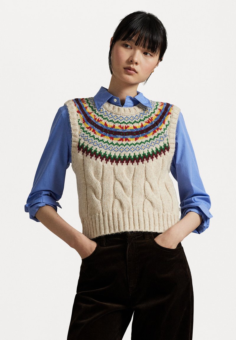 Polo Ralph Lauren FAIR ISLE YOKE SWEATER VEST - Strickpullover - off-white