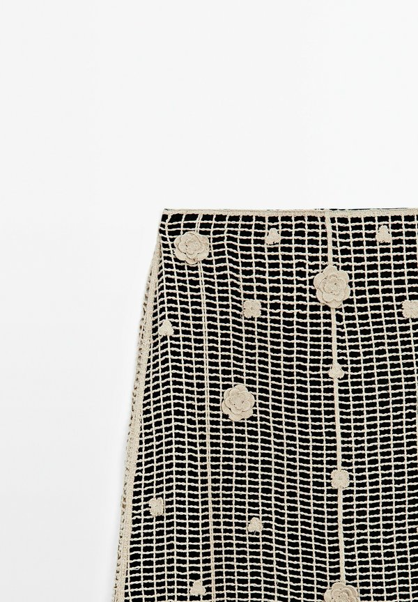 WITH FLORAL EMBROIDERY - A-line skirt - beige3