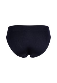 Sottovia neri in cotone con texture liscia, ampia fascia in vita e forma arrotondata. Presenta cuciture minime per un aspetto senza soluzione di continuità.