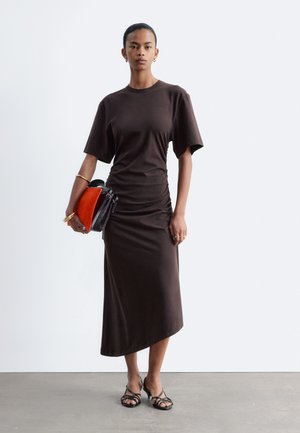 & OTHER STORIES, ASYMMETRIC MIDI - Jerseyjurk - dark brown