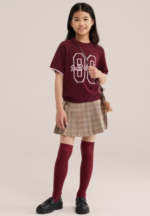 WE Fashion, WE FASHION - Tričko s potlačou - burgundy red