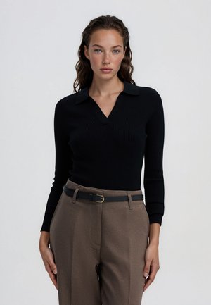 Terranova, MAGLIA TINTA UNITA - Polo - nero