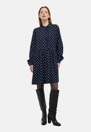 ROBE COURTE IMPRIMÉE DÉTAIL - Robe chemise - marine