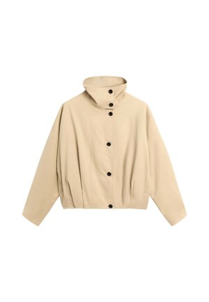 Massimo Dutti, PLEATED STAND-COLLAR BOMBER JACKET - Bomberjacks - light brown