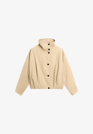 Massimo Dutti, PLEATED STAND-COLLAR BOMBER JACKET - Bomberjacks - light brown