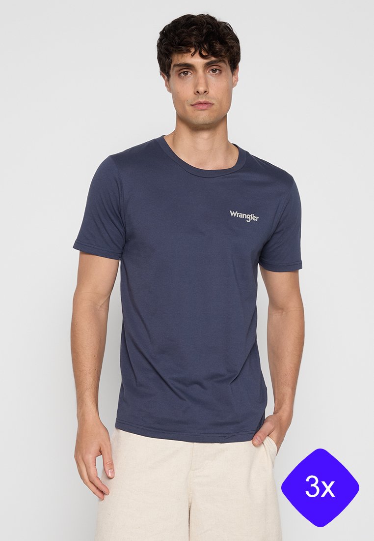 Wrangler T-shirt basic blauw Wrangler T-shirt basic blauw