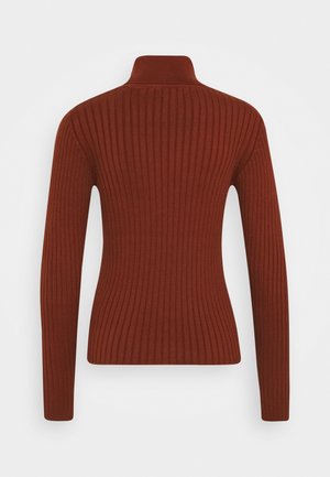 Stickad tröja - mottled dark red