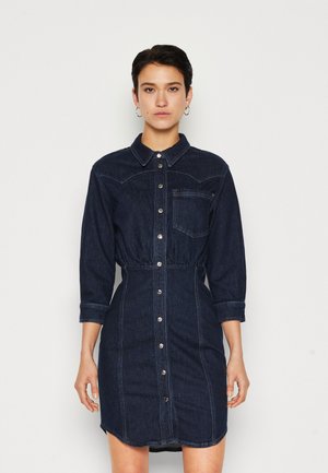 ONLY ONLROUGE 3/4 RINSE DRESS - Rochie din denim - dark blue denim