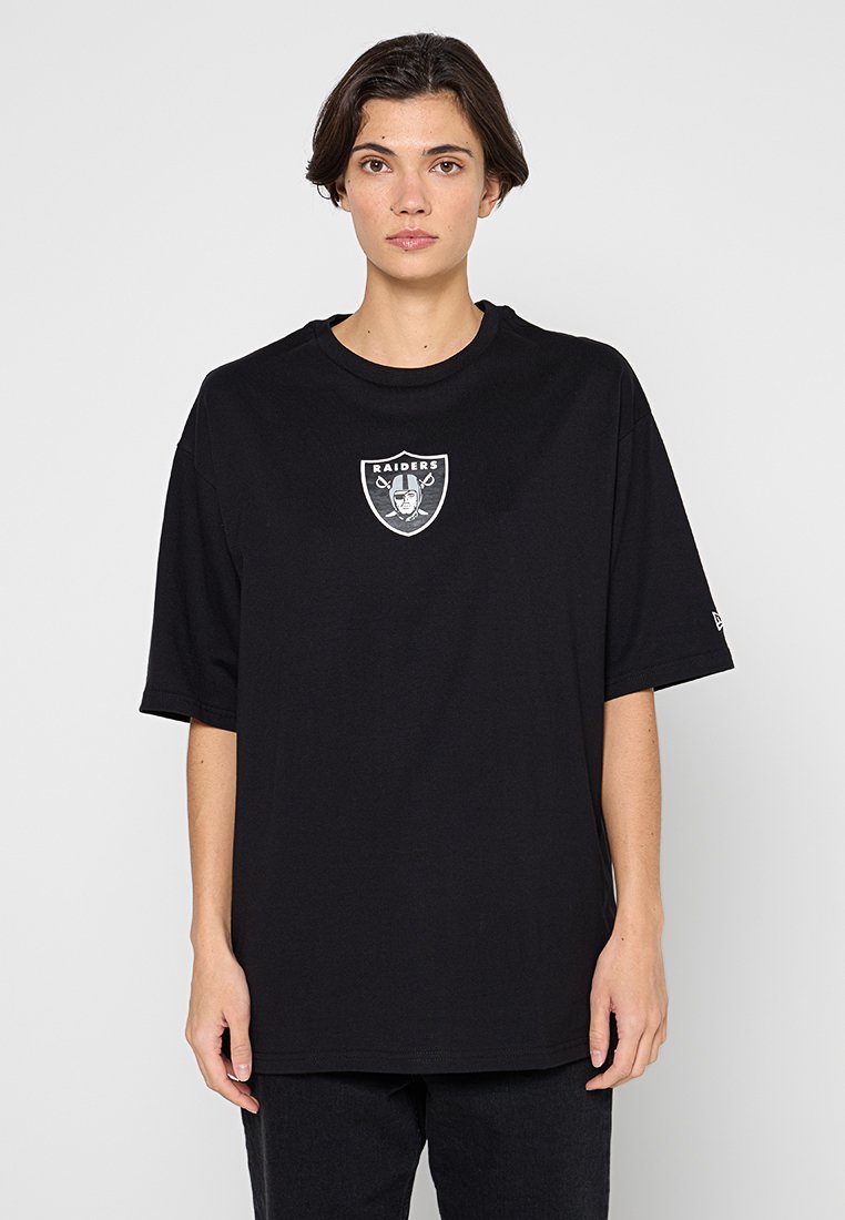 new era T-shirt print zwart