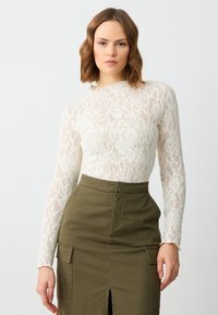 NECK SLIM FIT OPENWORK - Camicetta - ecru