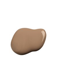Liquid foundation in a smooth, rounded blob shape; muted brown color with a shiny finish, highlighting a creamy texture.