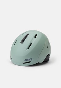 Kask rowerowy Airo w matowym miętowym kolorze z otworami wentylacyjnymi, eleganckim, zaokrąglonym kształtem i regulowaną z tyłu pokrętłem dopasowującym. Gładka struktura na powierzchni.