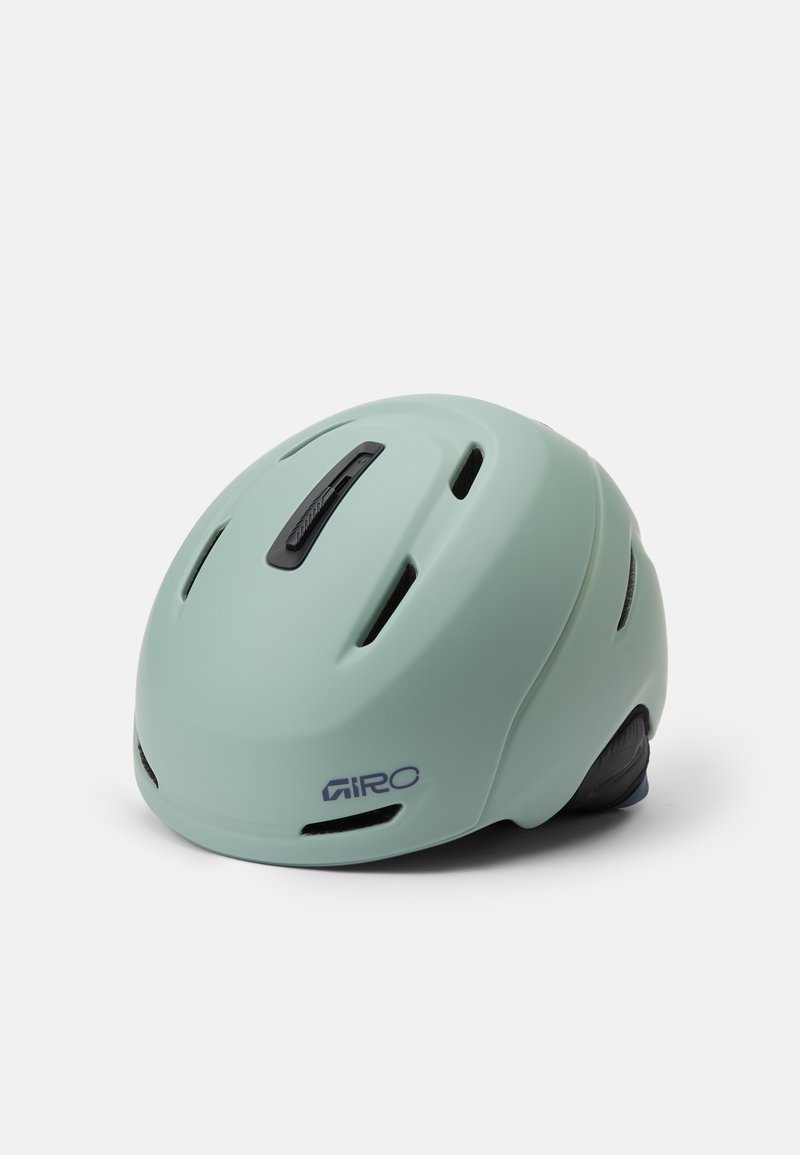 Kask rowerowy Airo w matowym miętowym kolorze z otworami wentylacyjnymi, eleganckim, zaokrąglonym kształtem i regulowaną z tyłu pokrętłem dopasowującym. Gładka struktura na powierzchni.