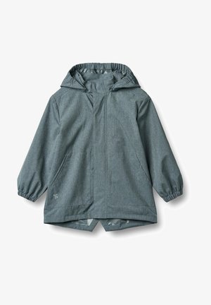 Könnyű, kapucnis dzseki heather szürke anyagban. Rugalmas mandzsettákkal, oldalsó zsebekkel és kerek formájú szegéllyel rendelkezik, amely laza illeszkedést biztosít.