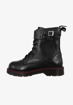 Cowboy/biker ankle boot - schwarz