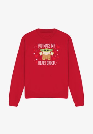 Star Wars, STAR WARS YOU MAKE MY HEART GROGU - Sweatshirt - red