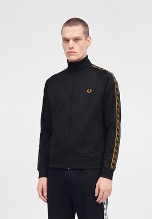 Fred Perry, CONTRAST TAPE TRACK JACKET - Суитшърт с цип - navy