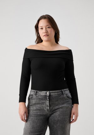 CAREVELYN OFF SHOULDER - Stickad tröja - black