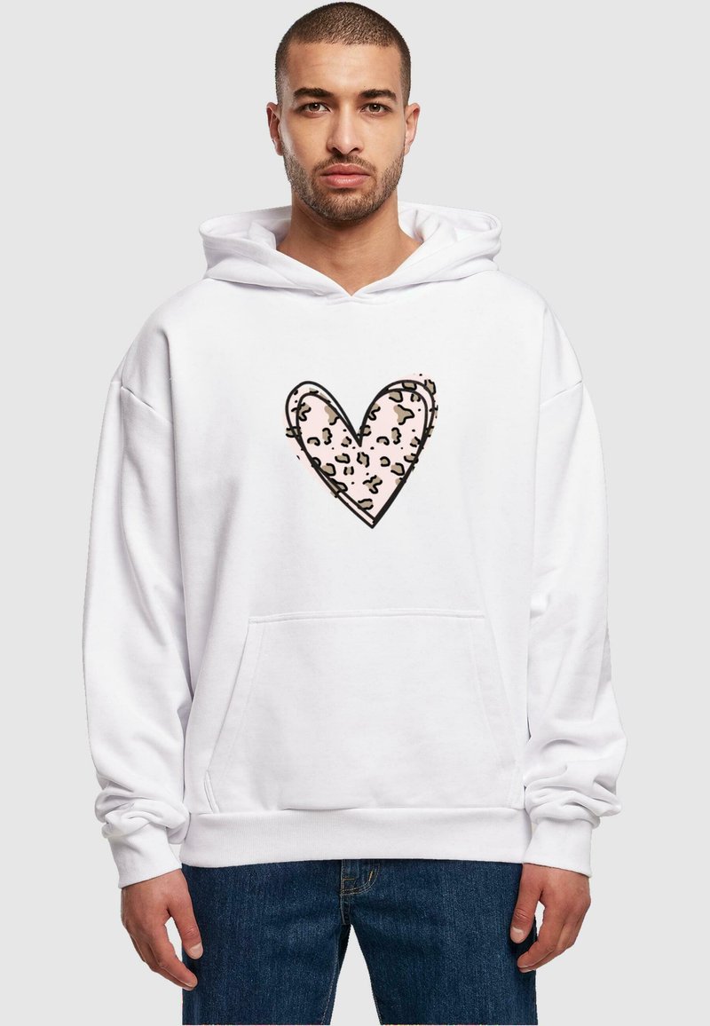 Merchcode VALENTINES DAY LEOPARD HEART ULTRA HEAVY - Bluza z kapturem