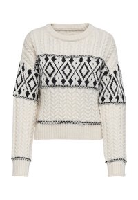 ONLMARENT - Strikkegenser - cloud dancer detail black