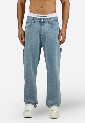 DAULE BAGGY WORKWEAR - Džínsy baggy - washed light blue