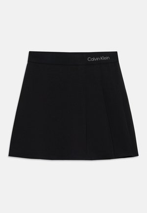 Calvin Klein Jeans, PLEATED PUNTO SKIRT - Μίνι φούστα - black