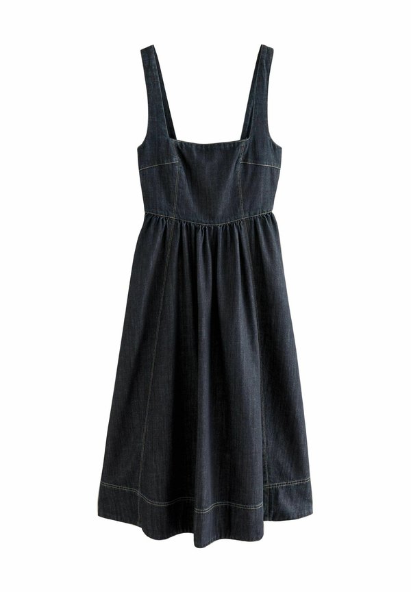 REGULAR FIT-CORSET FIT AND FLARE SQUARE NECK - Jeanskleid - rinse