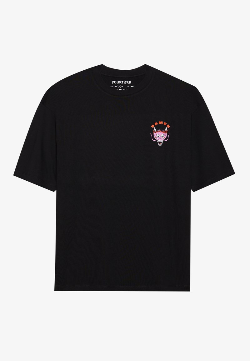 YOURTURN T-shirt print zwart