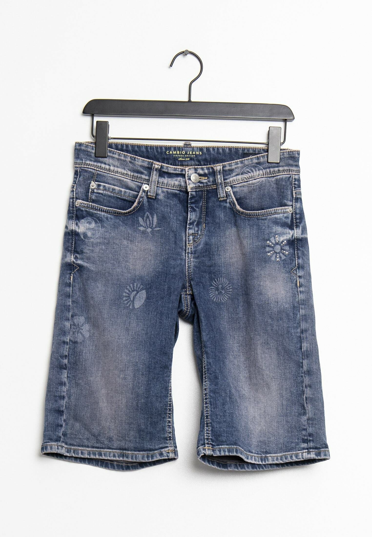 【CAMBIO】DenimJacquardSarrouelShort Pants Cambio Jeans Shorts - blue/blau - (Pre-owned) - Zalando