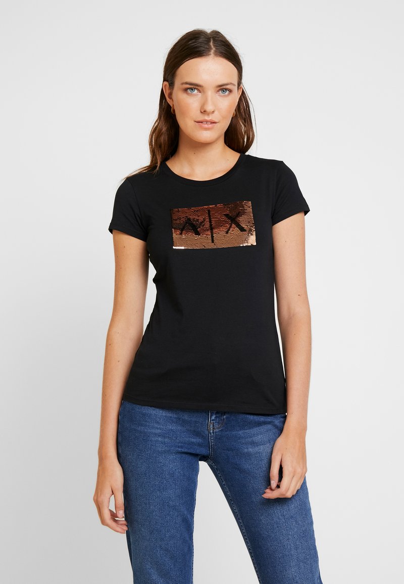 Armani Exchange - Camiseta estampada - black/gold, Ampliar