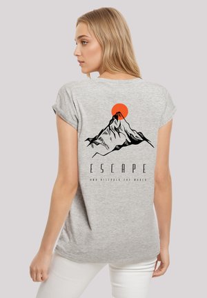 ESCAPE DISCOVER THE WORLD MOUNTAIN - Print T-shirt - heather grey