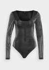 ONLAMERA GLITTER BODY - Блуза с дълги ръкави - black/silver