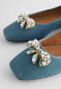Next FOREVER COMFORT SQUARE TOE BOW TRIM REGULAR FIT - Klassischer Ballerina - denim