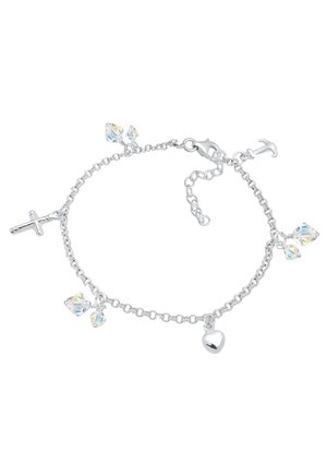 KREUZ HERZ ANKER KRISTALLE  - Bracciale - silberfarben