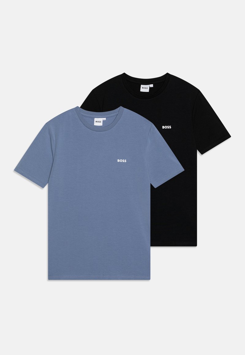 BOSS Kidswear 2 PACK - T-shirts - black/blue/svart - Zalando.no