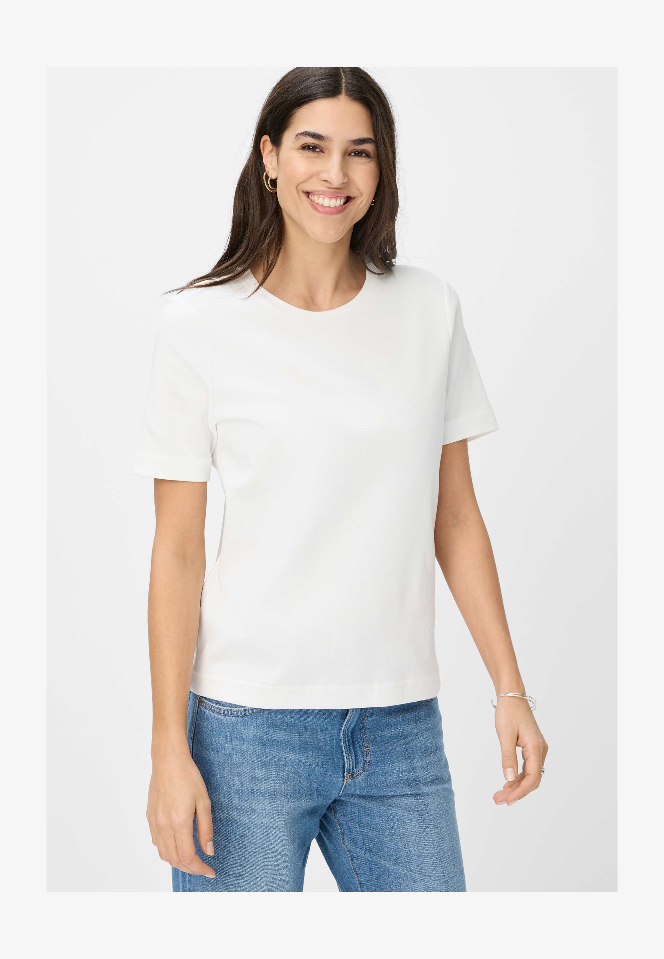 BRAX Style Cora T-Shirt Donna – Cotone E Modal, Scollo Tondo, Manica Corta