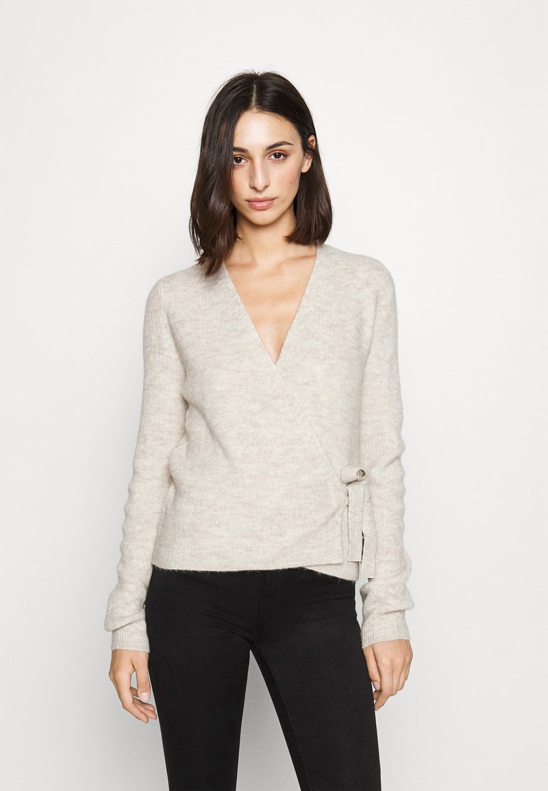Vero Moda Tall VMRUBELLEFILE WRAP CARDIGAN - Cardigan - birch melange