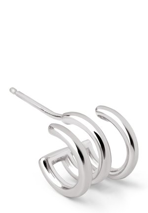 Silberfarbener Haarnadel mit drei geschwungenen Schleifen, elegantes Design mit polierter Oberfläche und schlanker Rückseite für sicheren Halt.