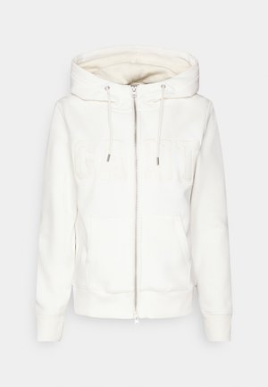 LOGO ZIP - Tröja med dragkedja - eggshell