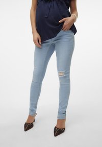 VMMZIV DESTROYED - Aptempti džinsai - light blue denim